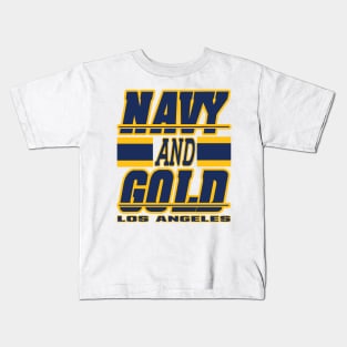 Los Angeles LYFE Navy and Gold LA True Football Colors! Kids T-Shirt